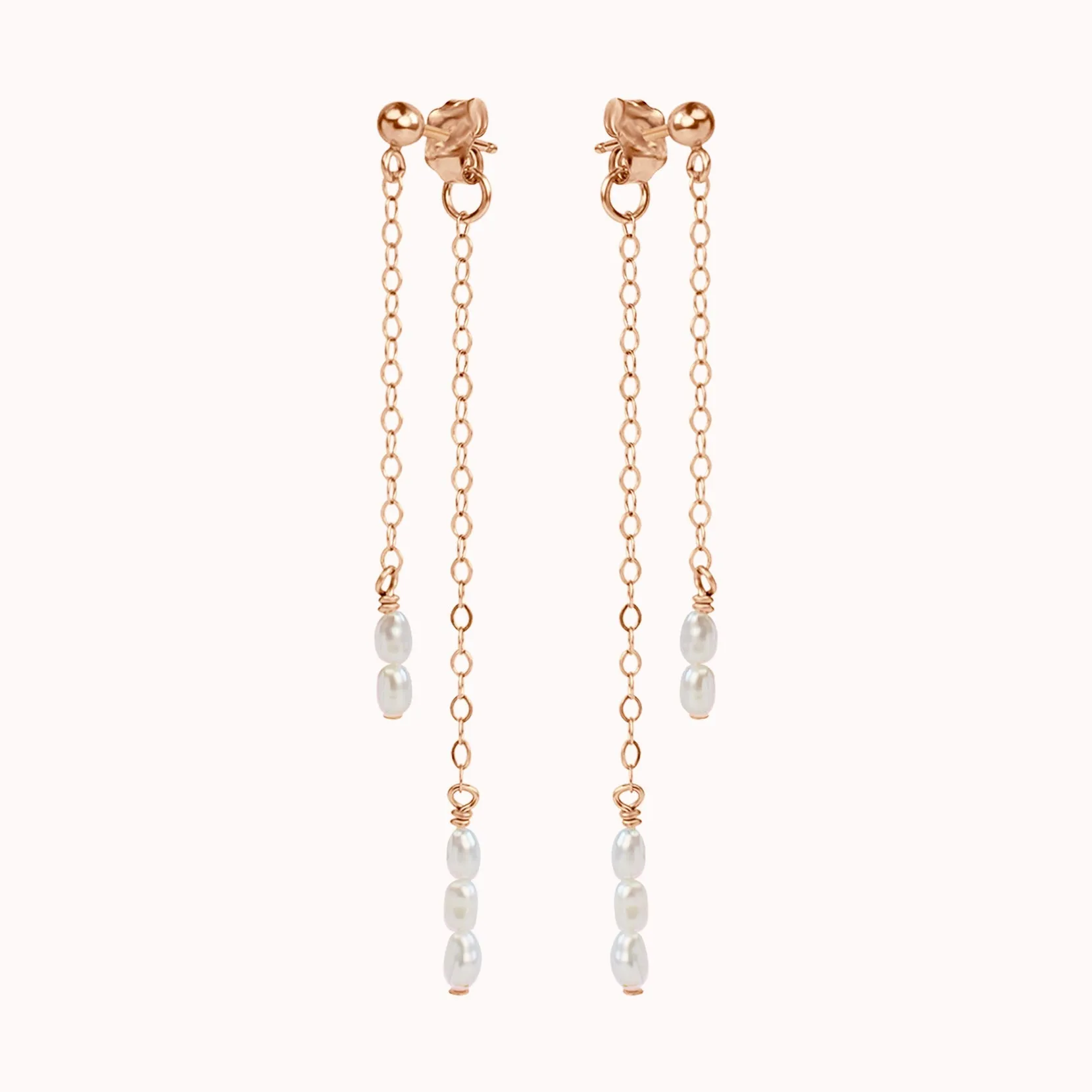 Cordelia Double Pearl Drop Earrings