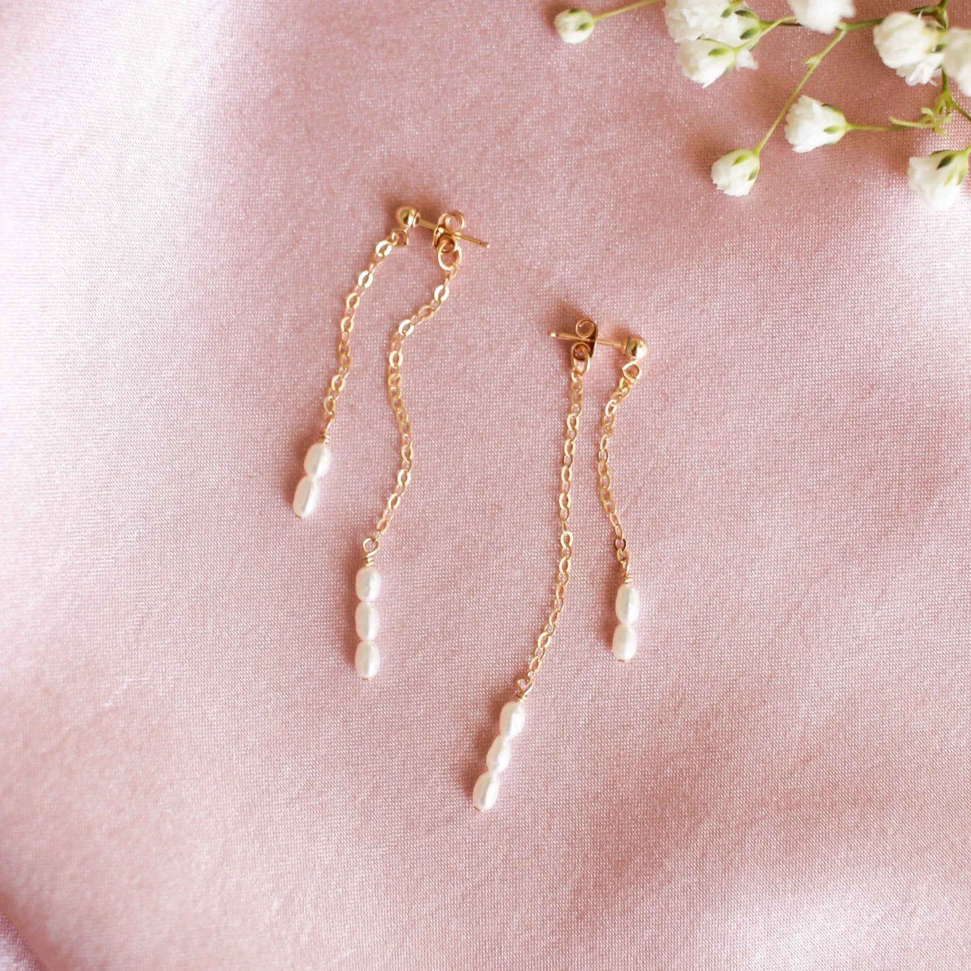 Cordelia Double Pearl Drop Earrings