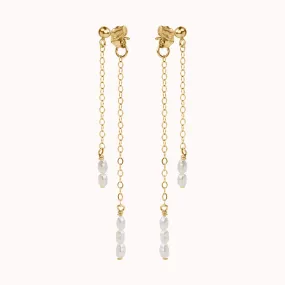 Cordelia Double Pearl Drop Earrings