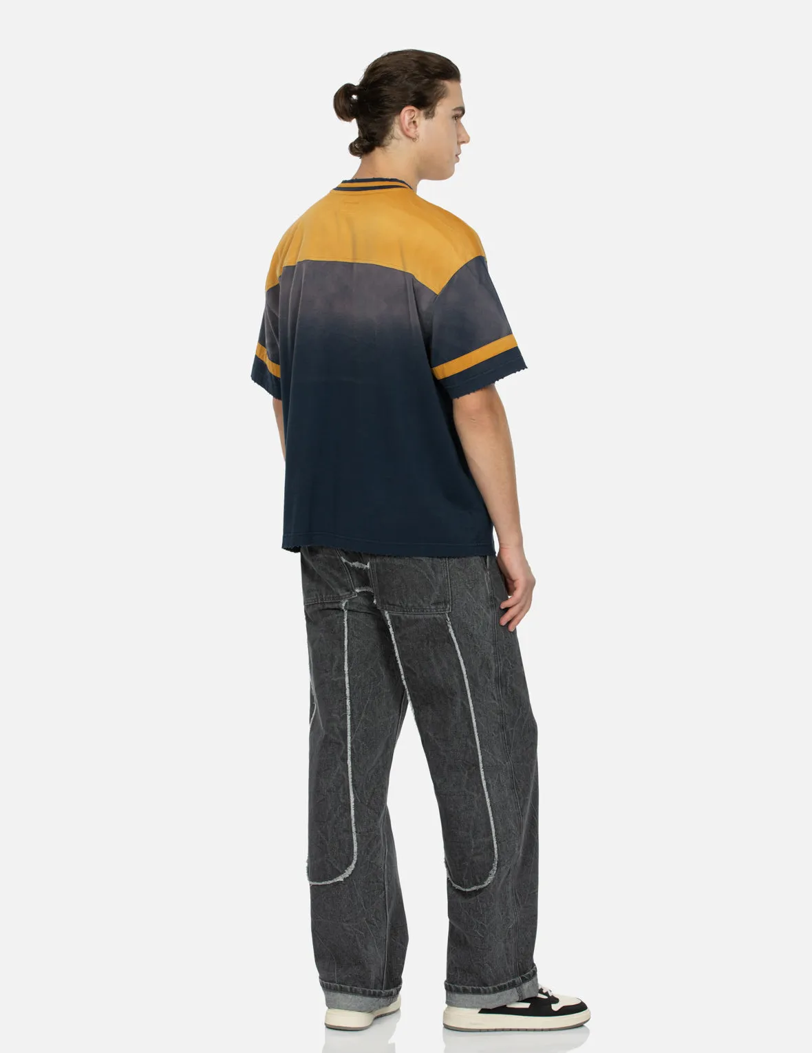 Daicock with Fringed Edges Baggy Fit Work Jeans