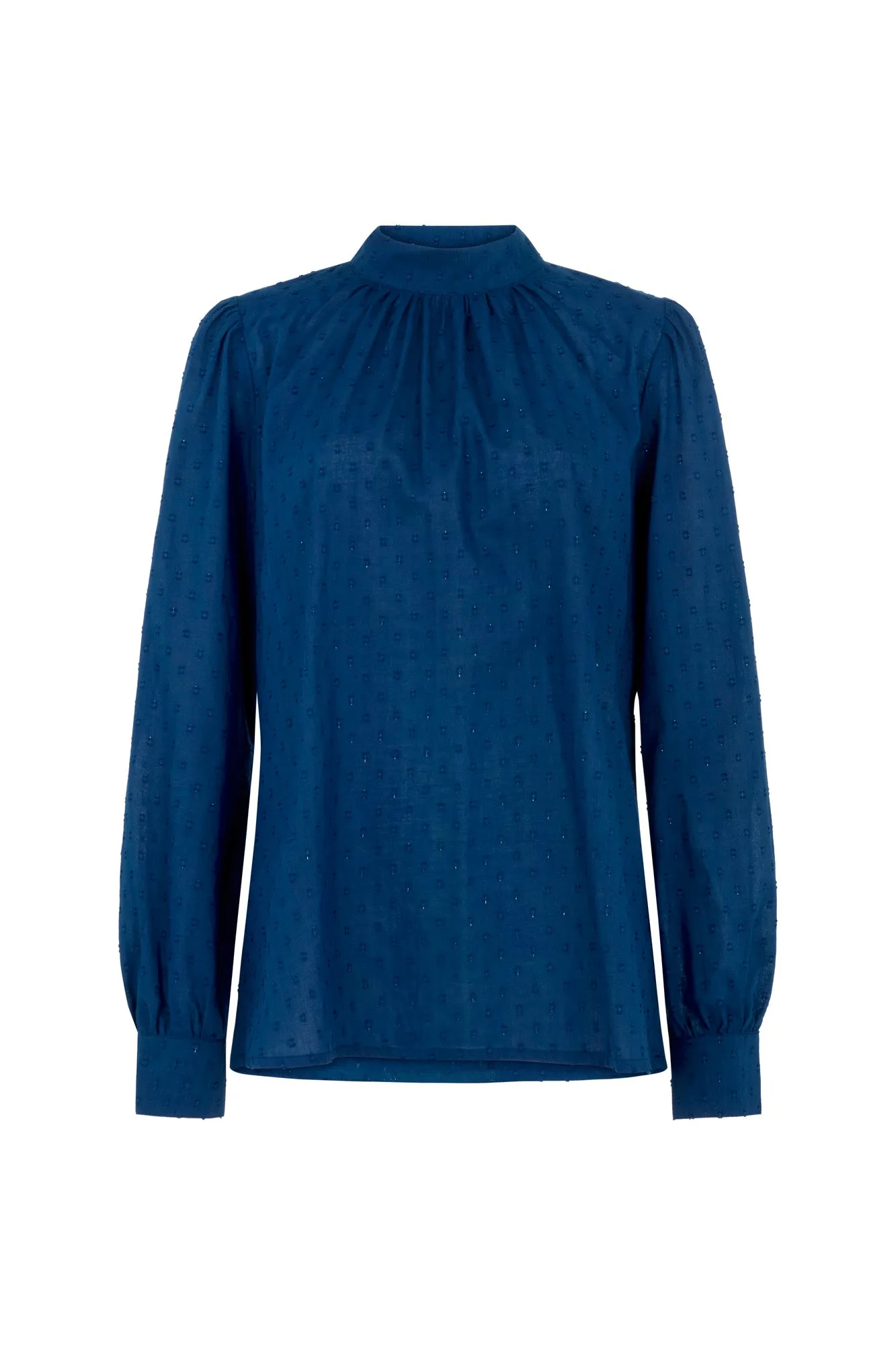 Daphne Sapphire Blue Cotton Dobby Blouse