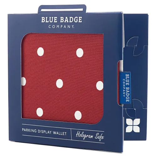 Disabled Blue Badge Wallet in Red Spotty