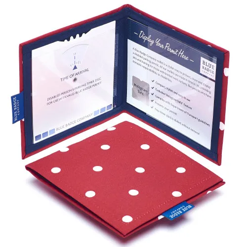 Disabled Blue Badge Wallet in Red Spotty