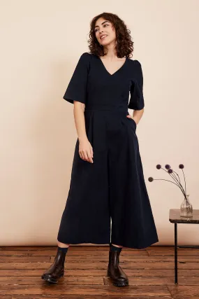 Eleanor Needlecord Petrol Blue Jumpsuit