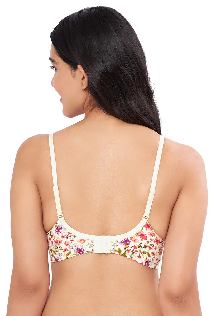 Elegant Dream Padded Wired T-shirt Bra - Watercolour Ditsy Floral Print