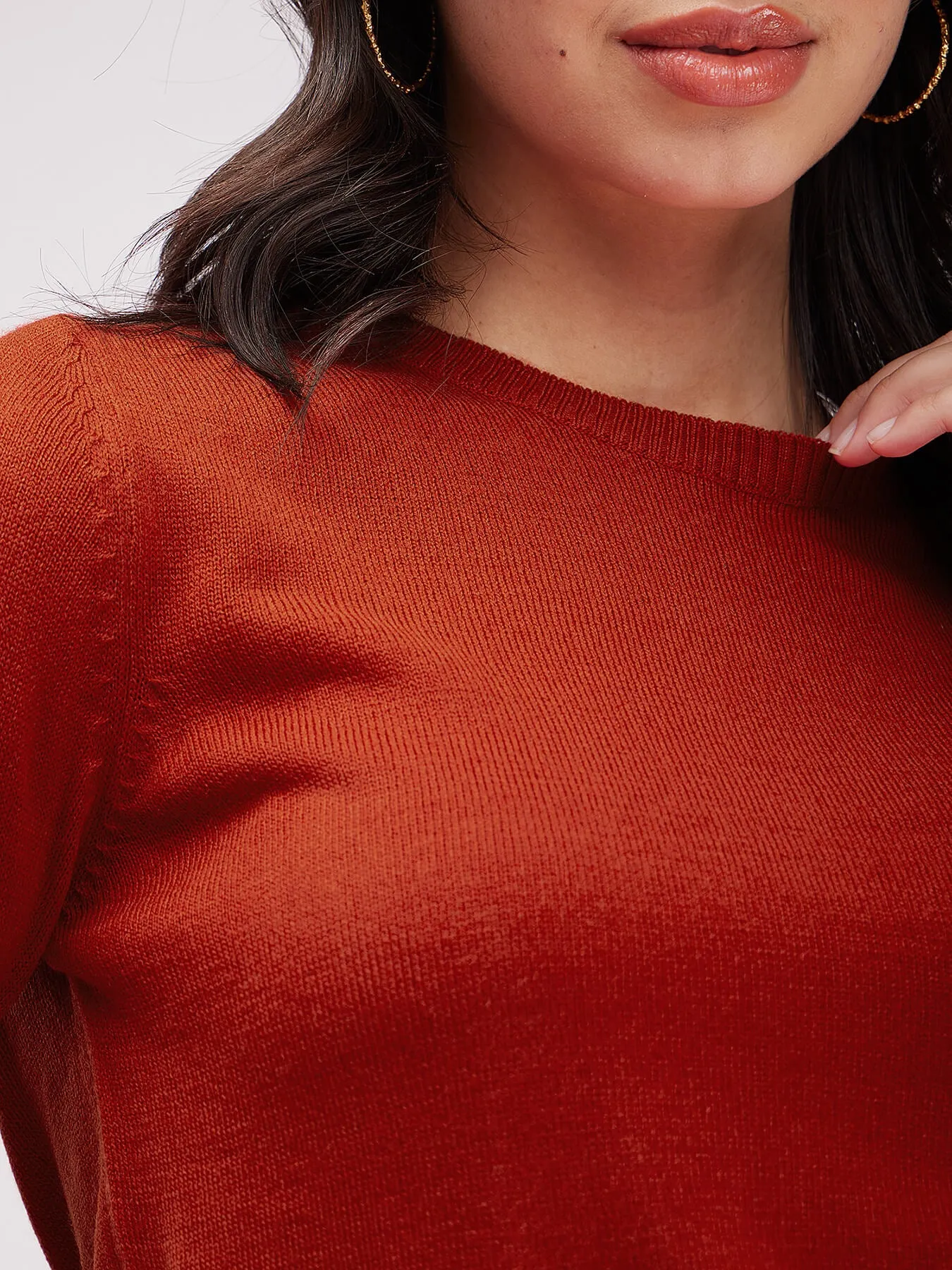 Essential Round Neck Knit - Red