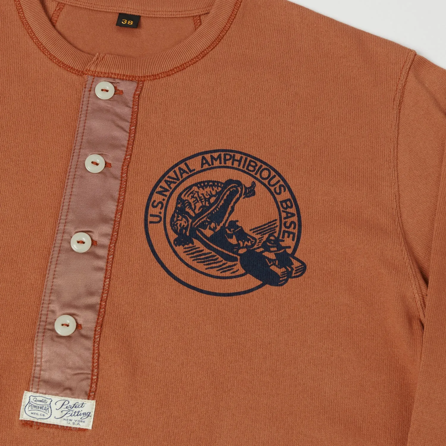 Freewheelers 2235002 Power Wear ‘U.S Amphibious’ L/S Henley - Old Rose