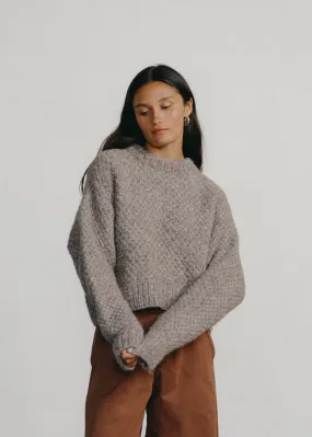 Gia Hand Knit Sweater, Eco-Cloud Alpaca Cotton, Shrub