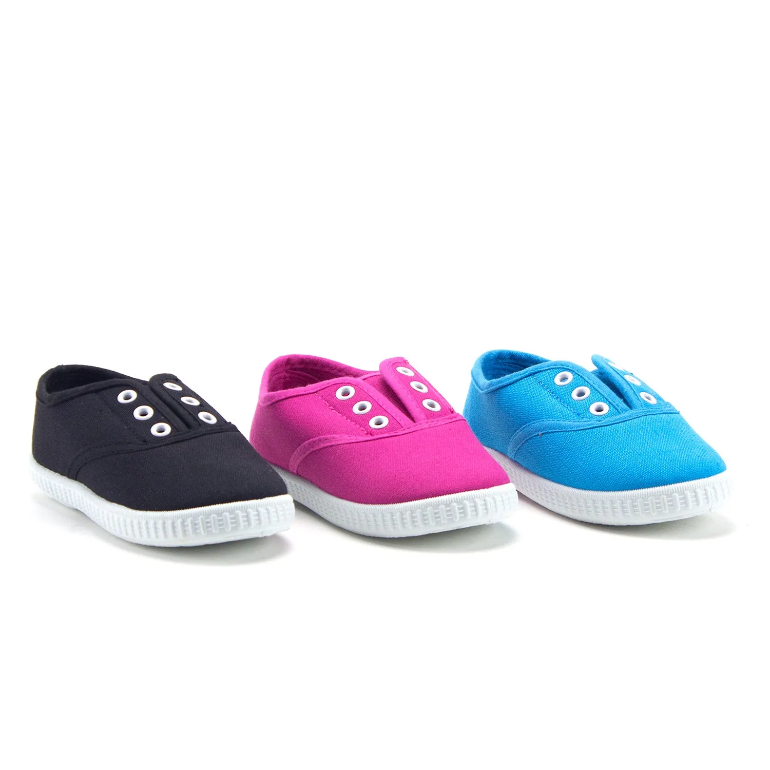 Girls 826 Toddlers Canvas Slip On Laceless Sneakers Shoes