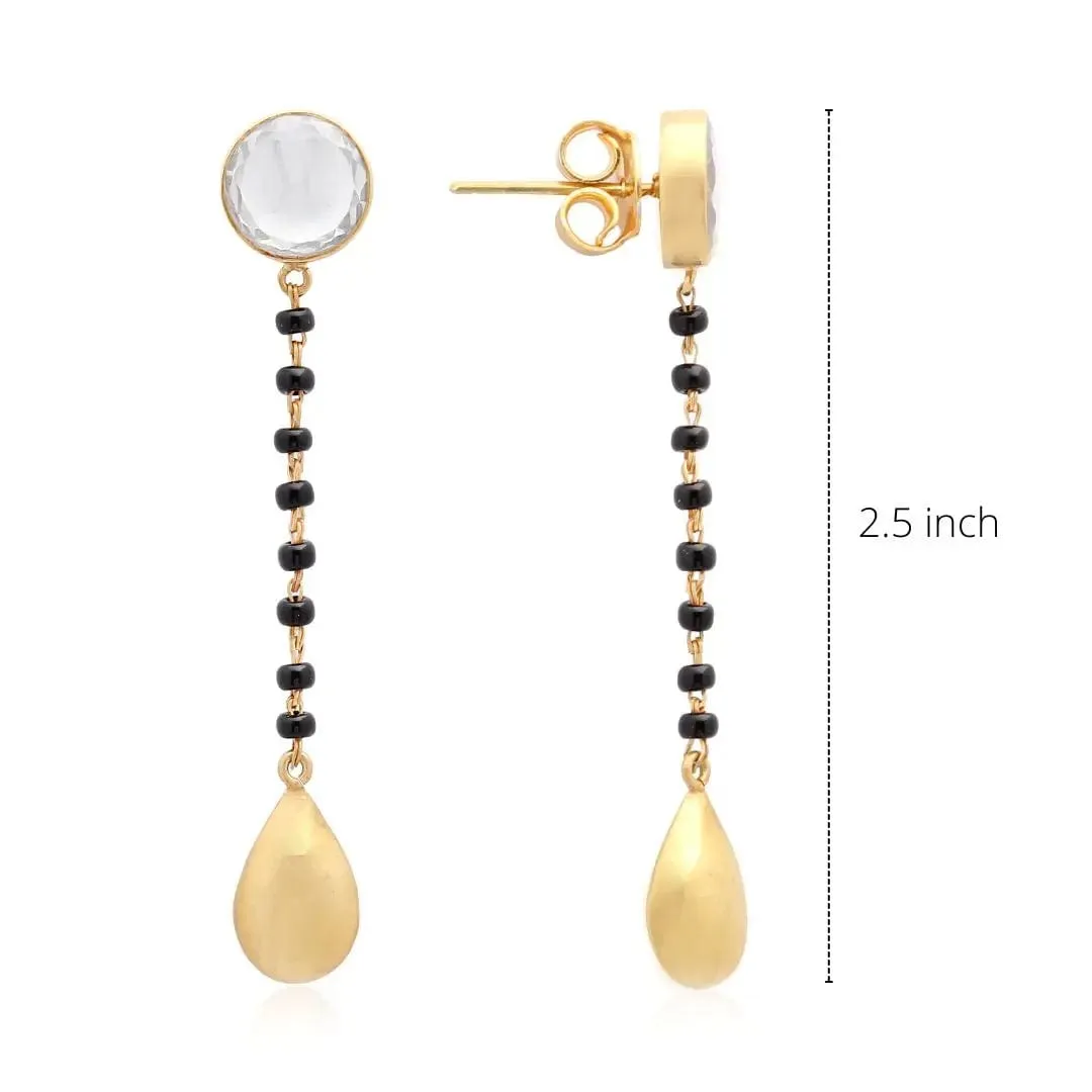 Golden drop mangalsutra earring