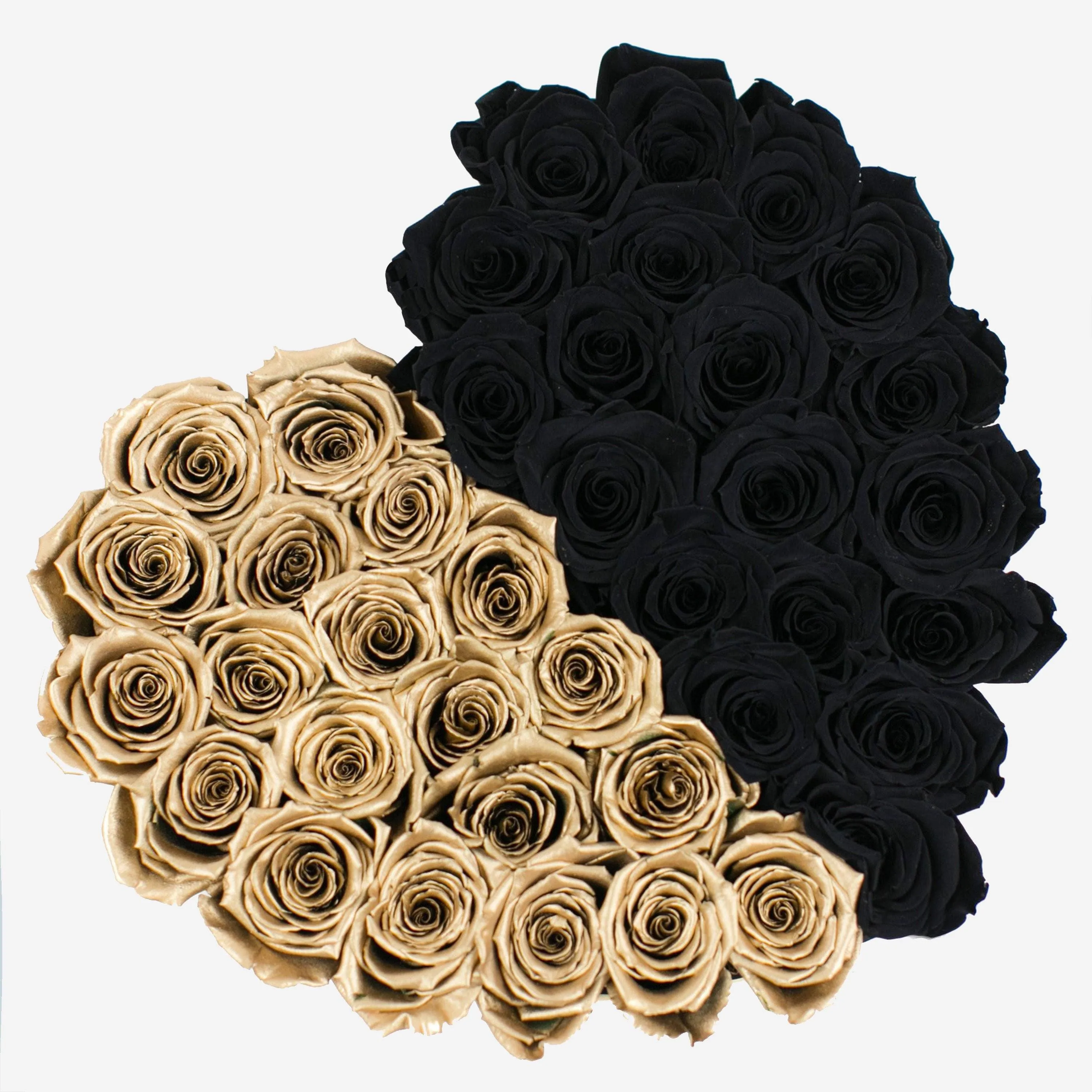 Heart Gold Box | Gold & Black Roses | Half & Half