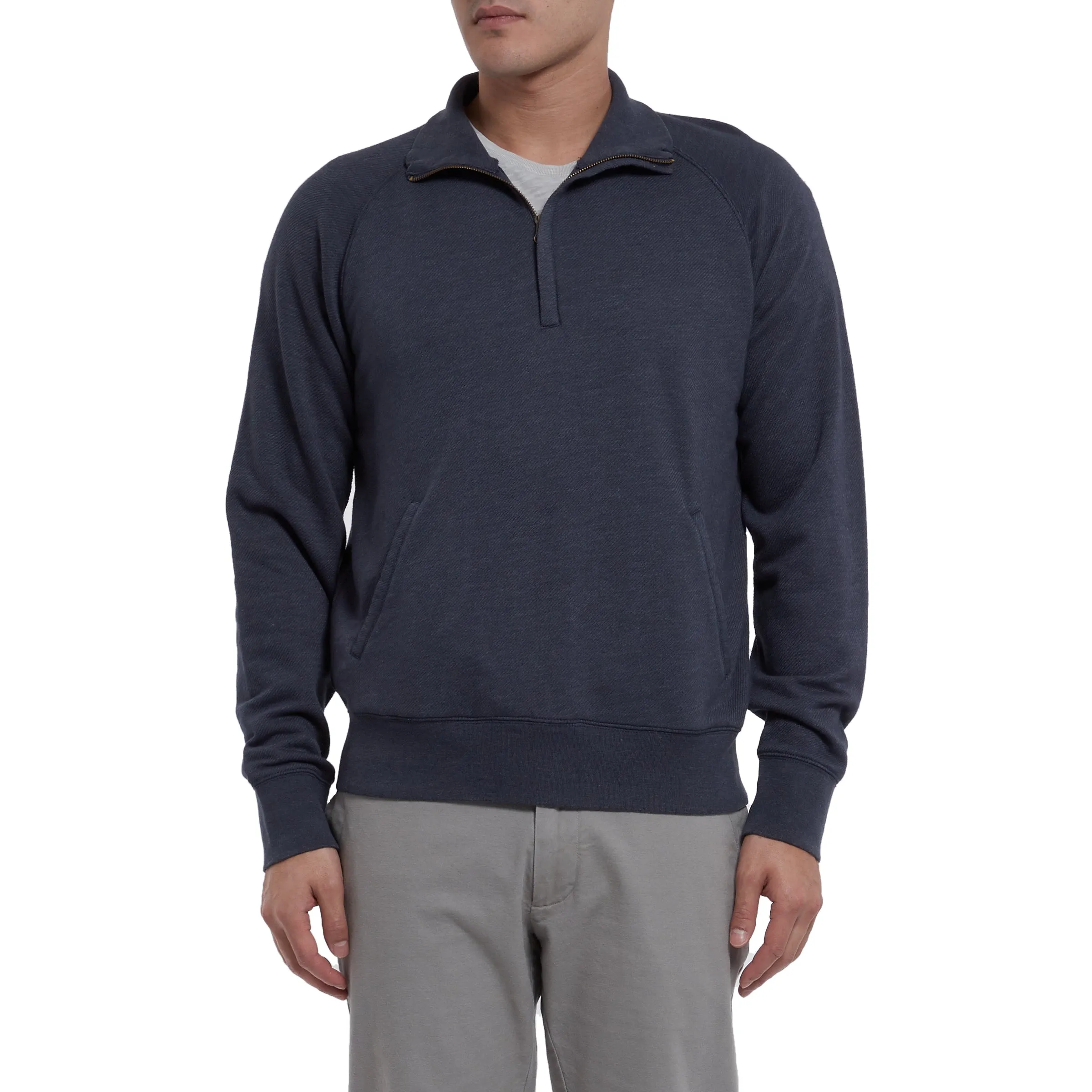 Hudson Textured Half Zip - Blue Night (Final Sale)