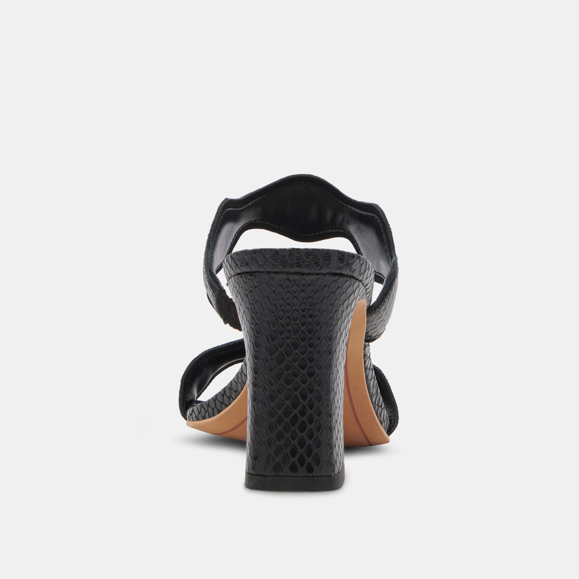 ILVA WIDE HEELS ONYX EMBOSSED LEATHER