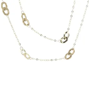 Italian gold double loop station necklace