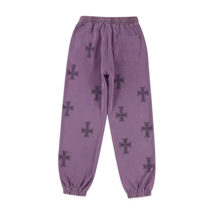 Joggers UNKNWON Washed Purple Rhinestone