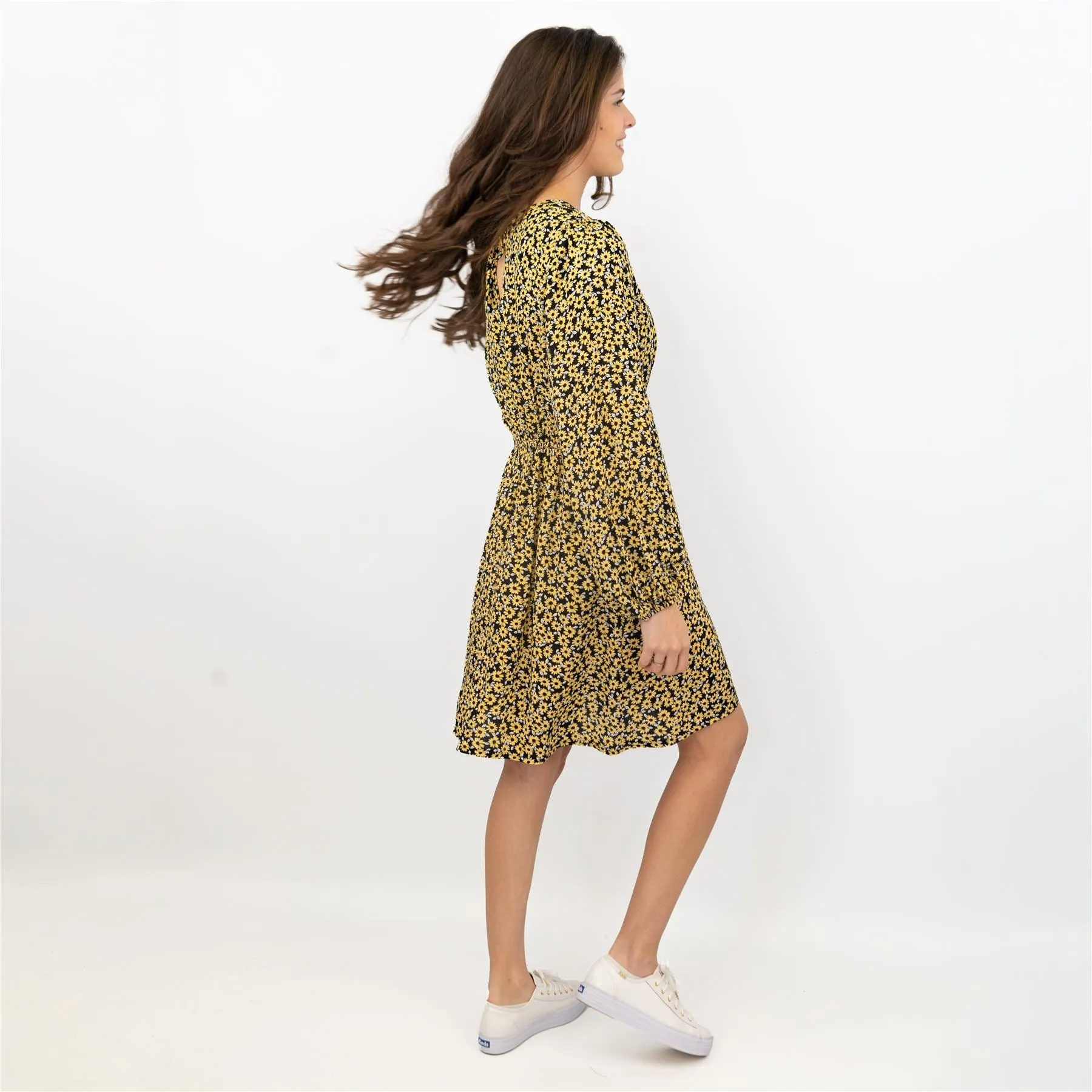 Karen Millen Sunflower Long Sleeve Lightweight Dress