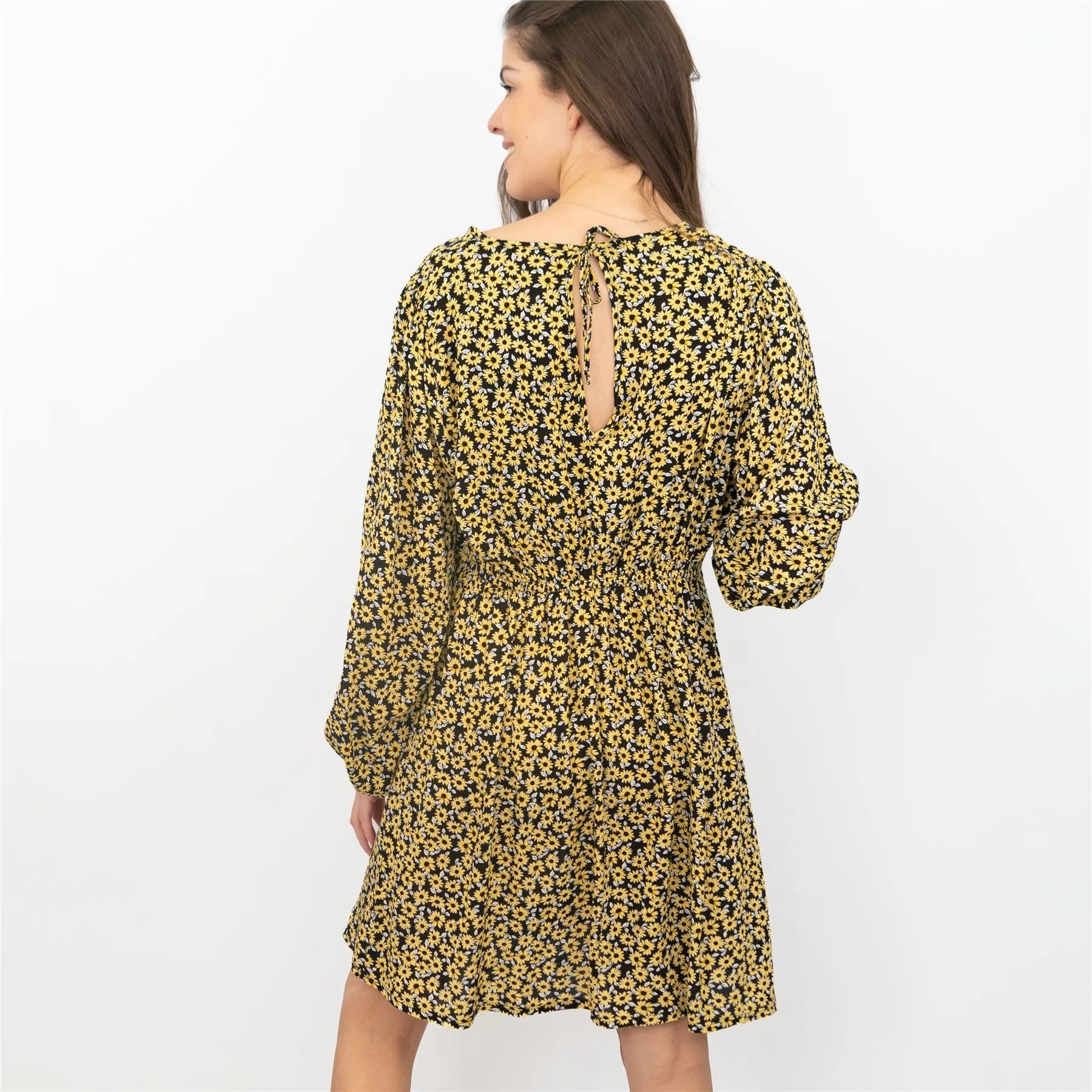 Karen Millen Sunflower Long Sleeve Lightweight Dress