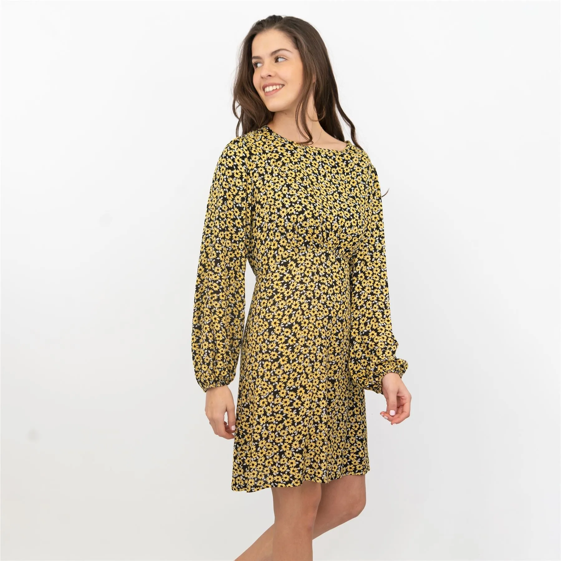 Karen Millen Sunflower Long Sleeve Lightweight Dress