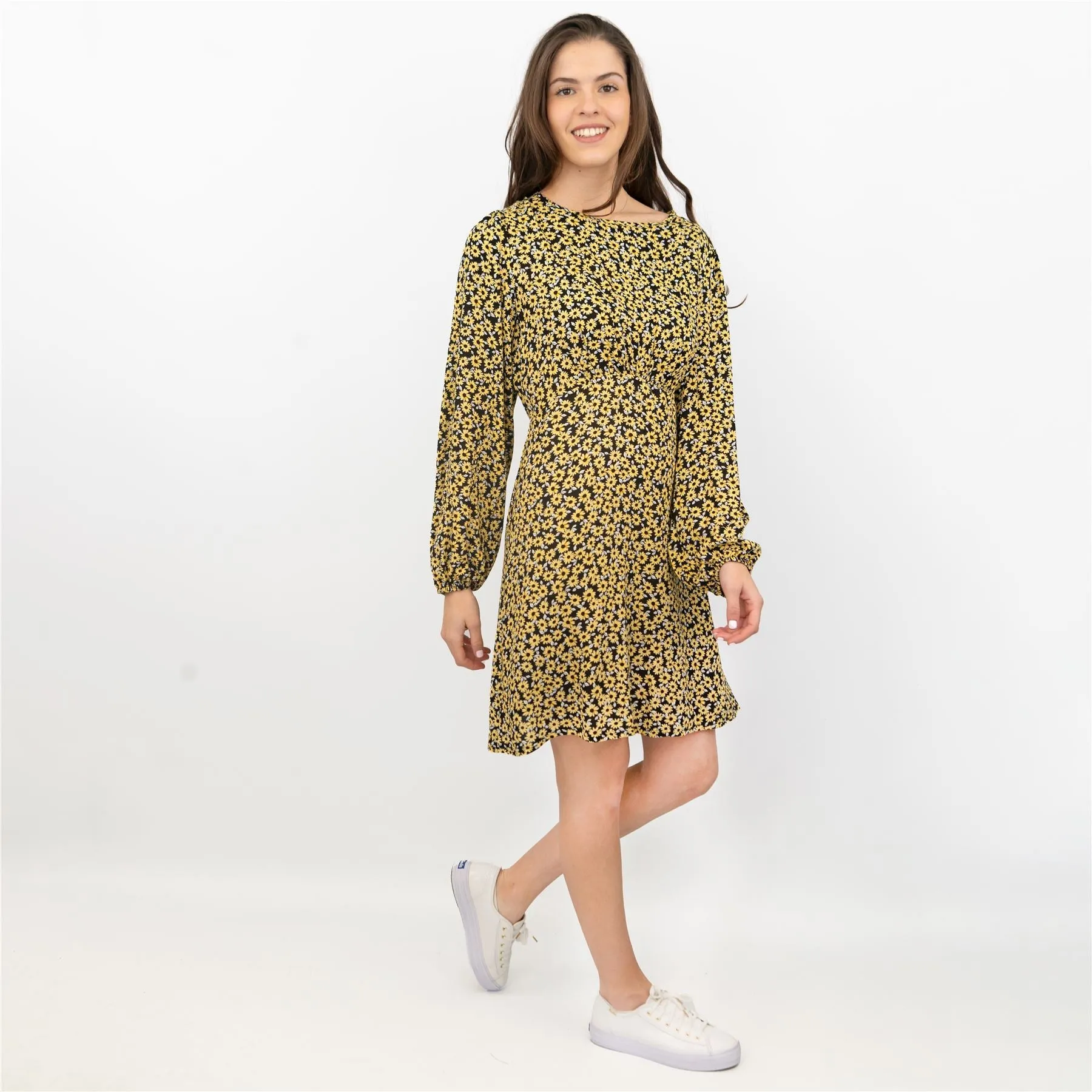 Karen Millen Sunflower Long Sleeve Lightweight Dress