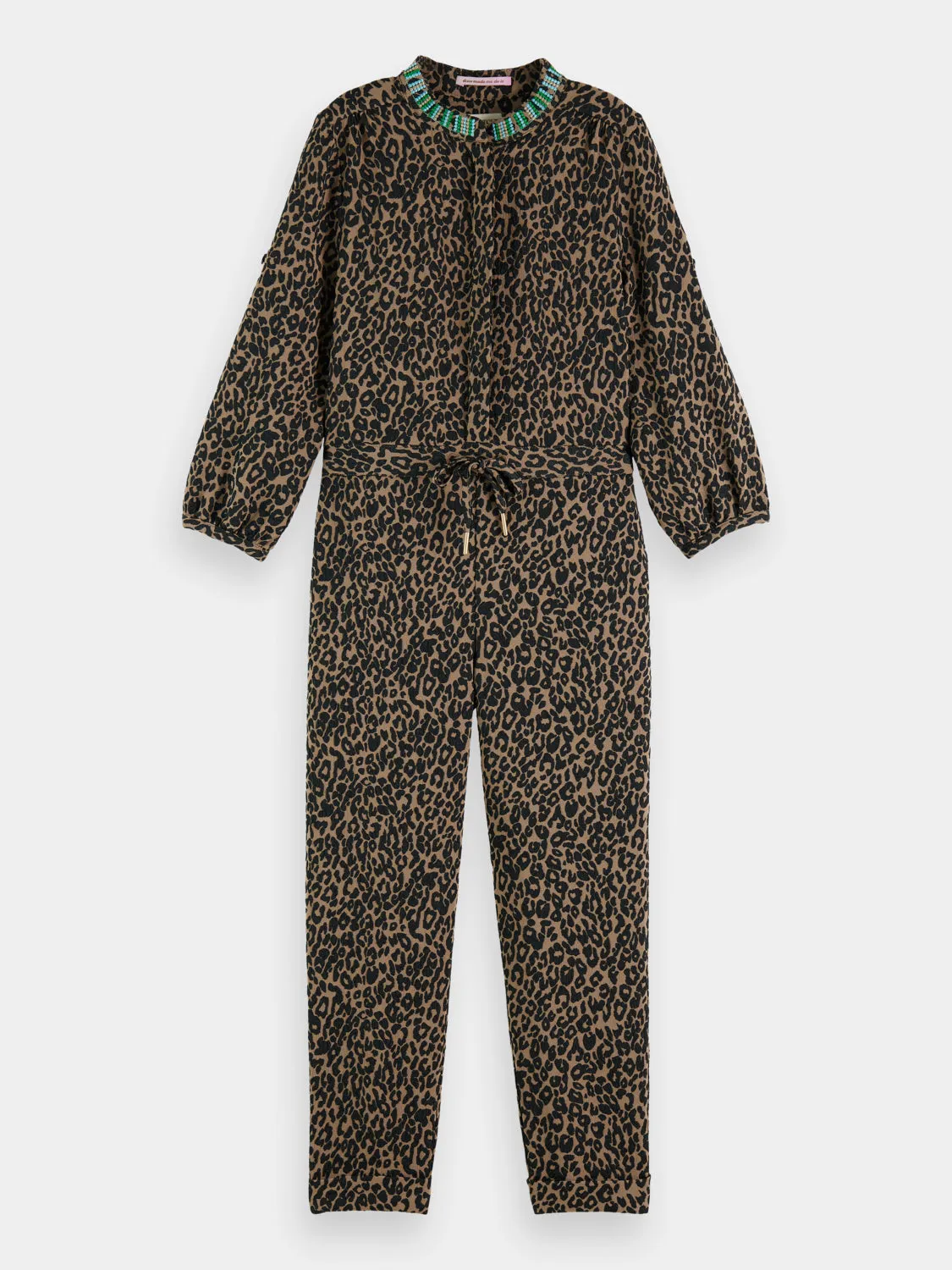 Kids - Belted crewneck jumpsuit