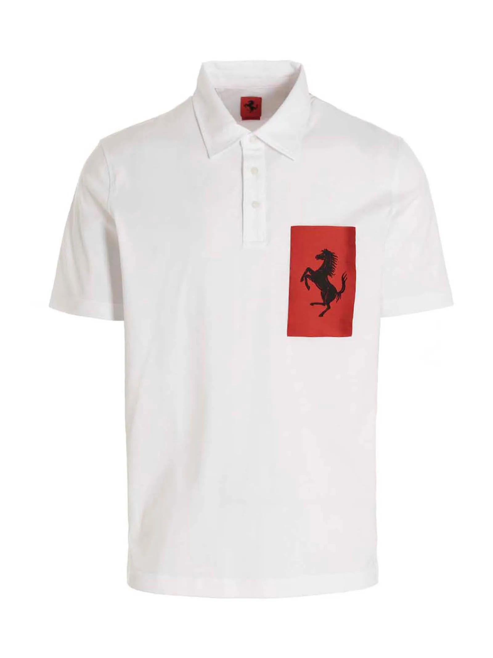 'Label Pocket' Polo Bianco