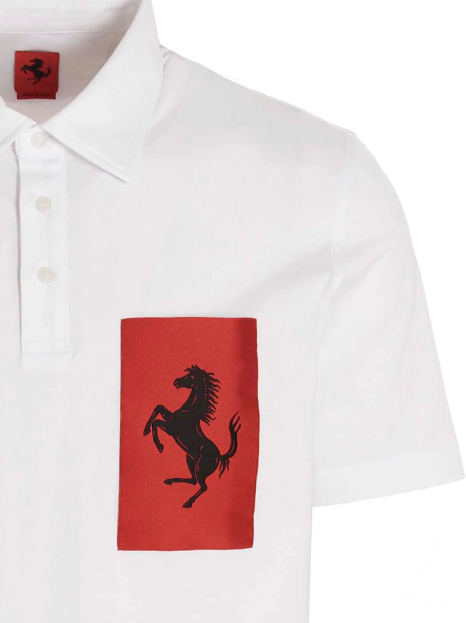 'Label Pocket' Polo Bianco