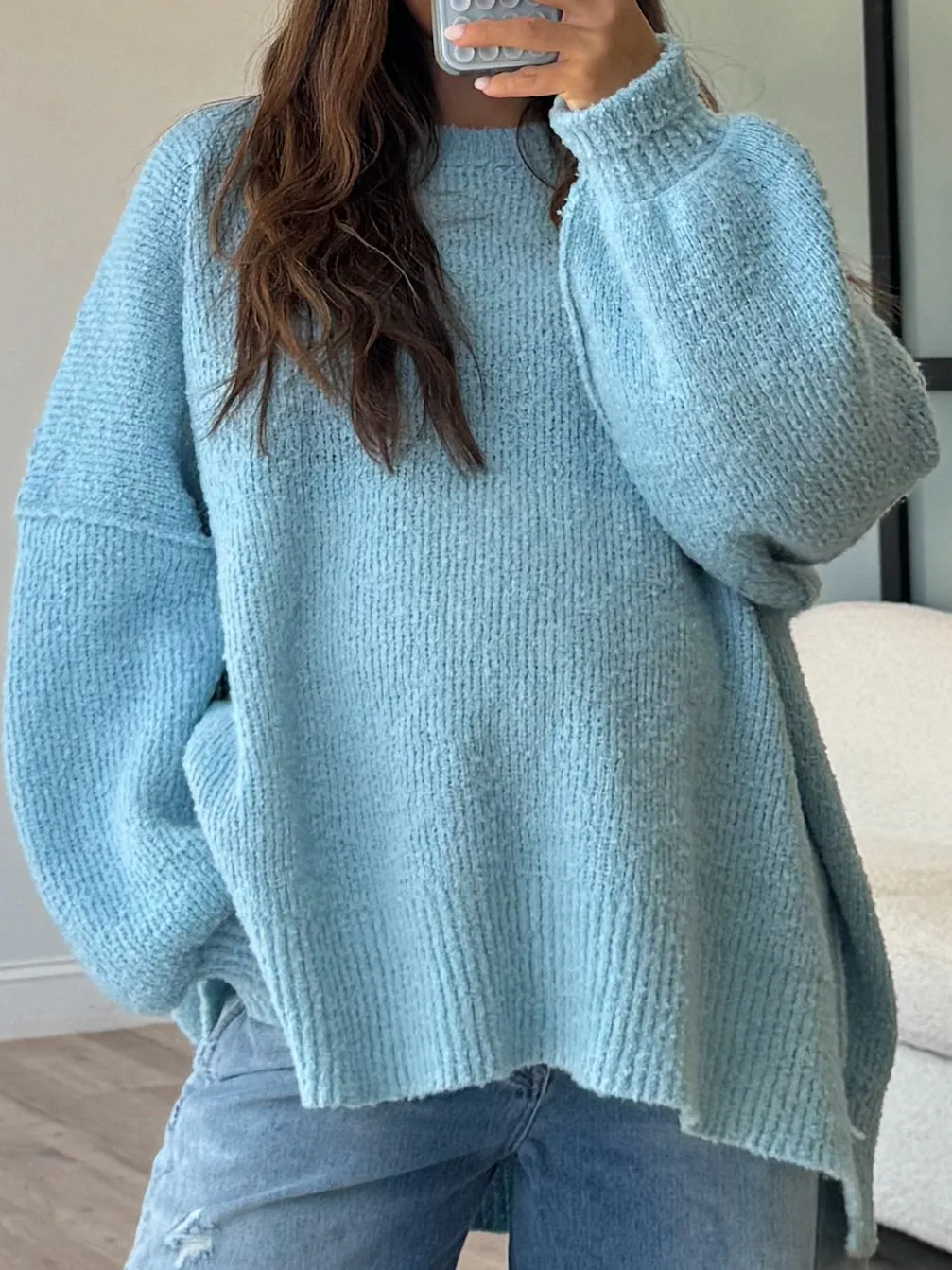 Lev Textured Sweater | Sky |  Plus Available