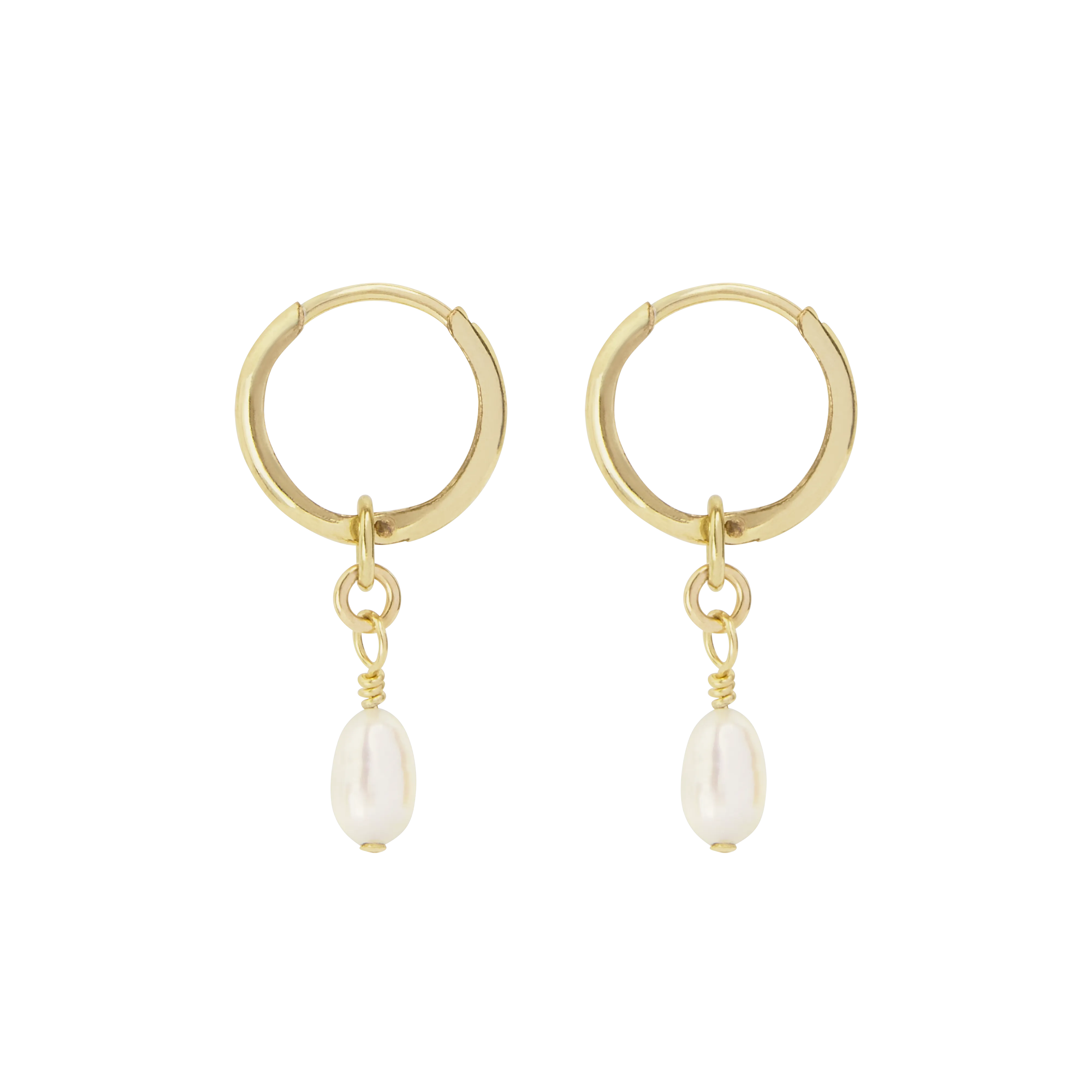 Lulita Pearl Mini Hoops - Gold