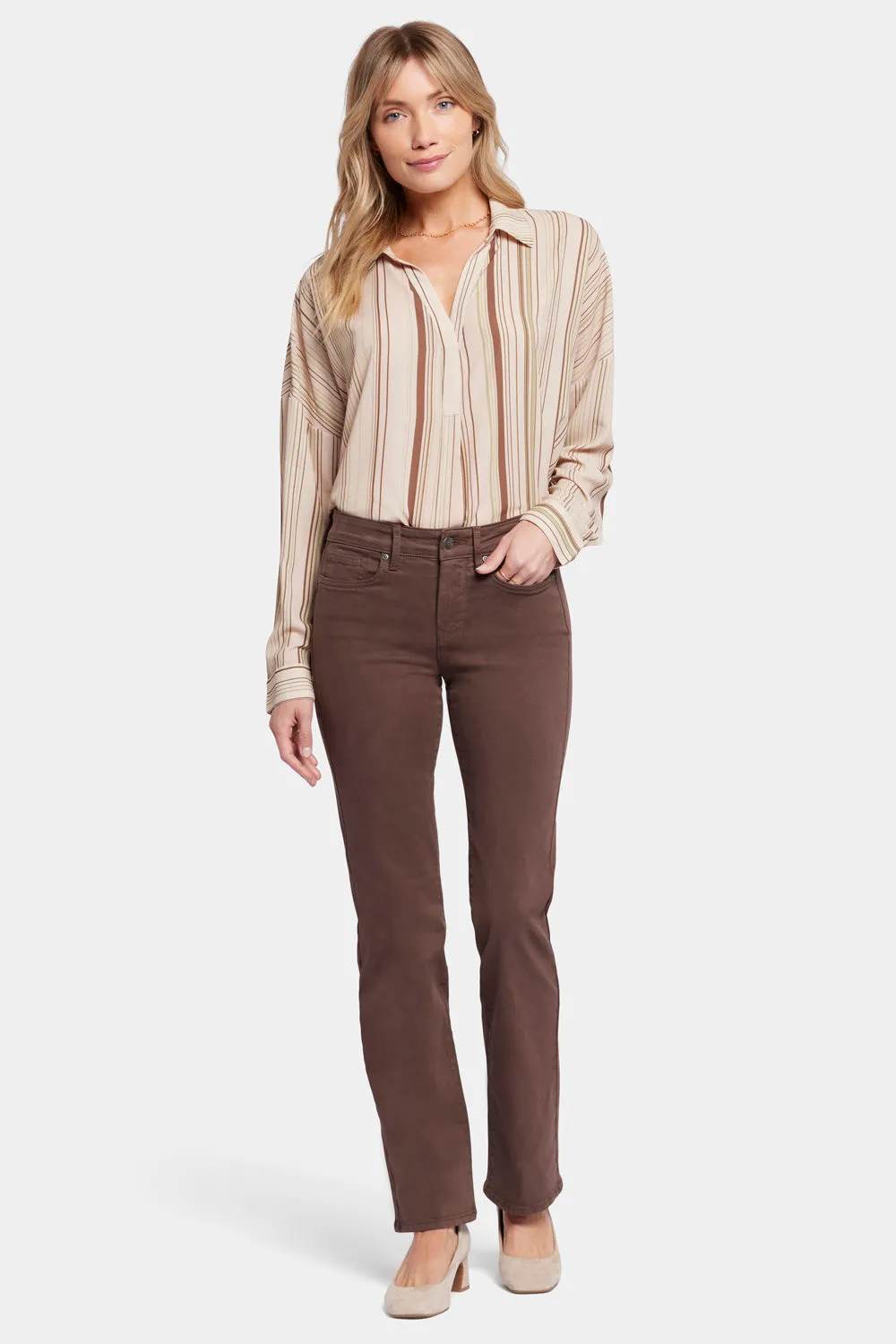 Marilyn Straight Jeans In Petite - Coffee Bean