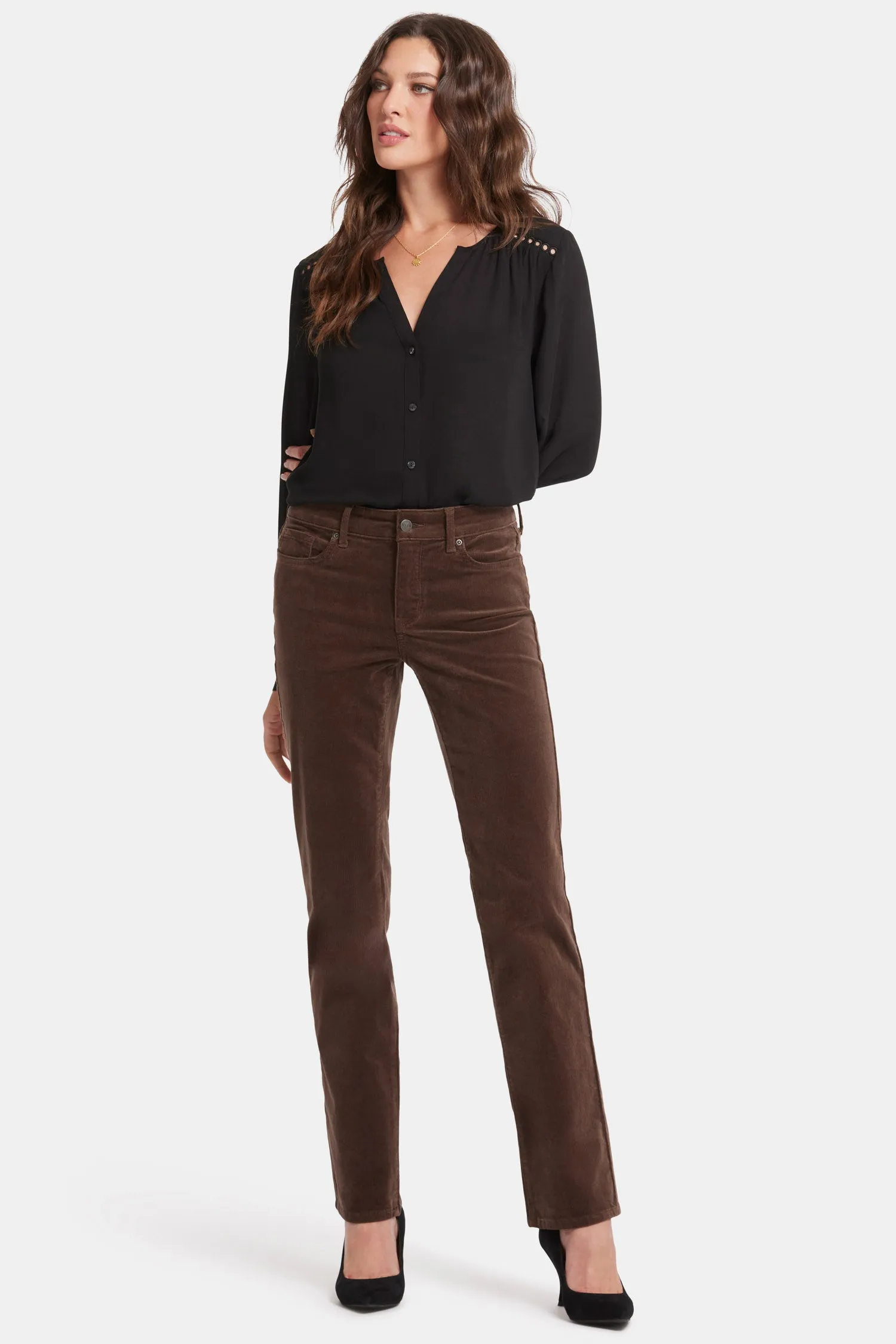 Marilyn Straight Pants In Petite - Coffee Bean