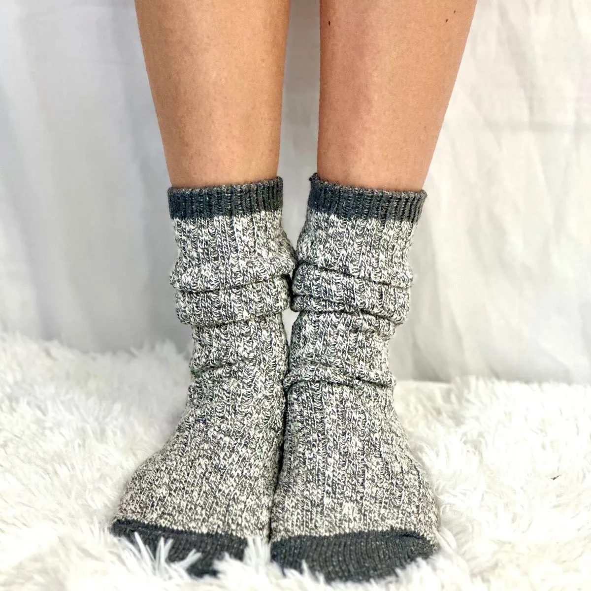 MARLED cotton short boot socks - grey