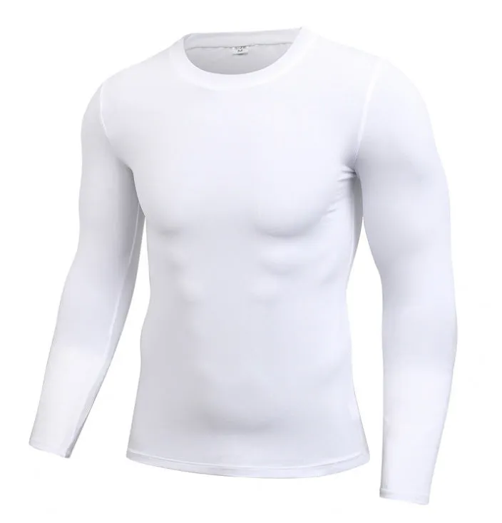 Men's Long Sleeve Compression-Rash Guard Workout Shirts