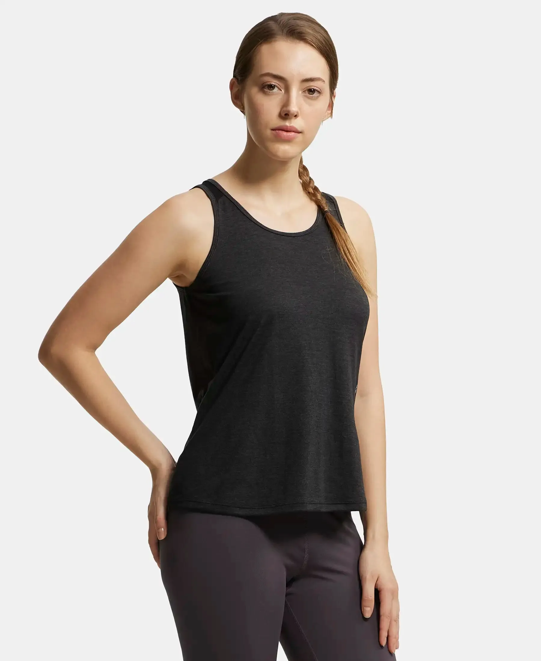 Microfiber Fabric Graphic Printed Tank Top With Breathable Mesh - Black