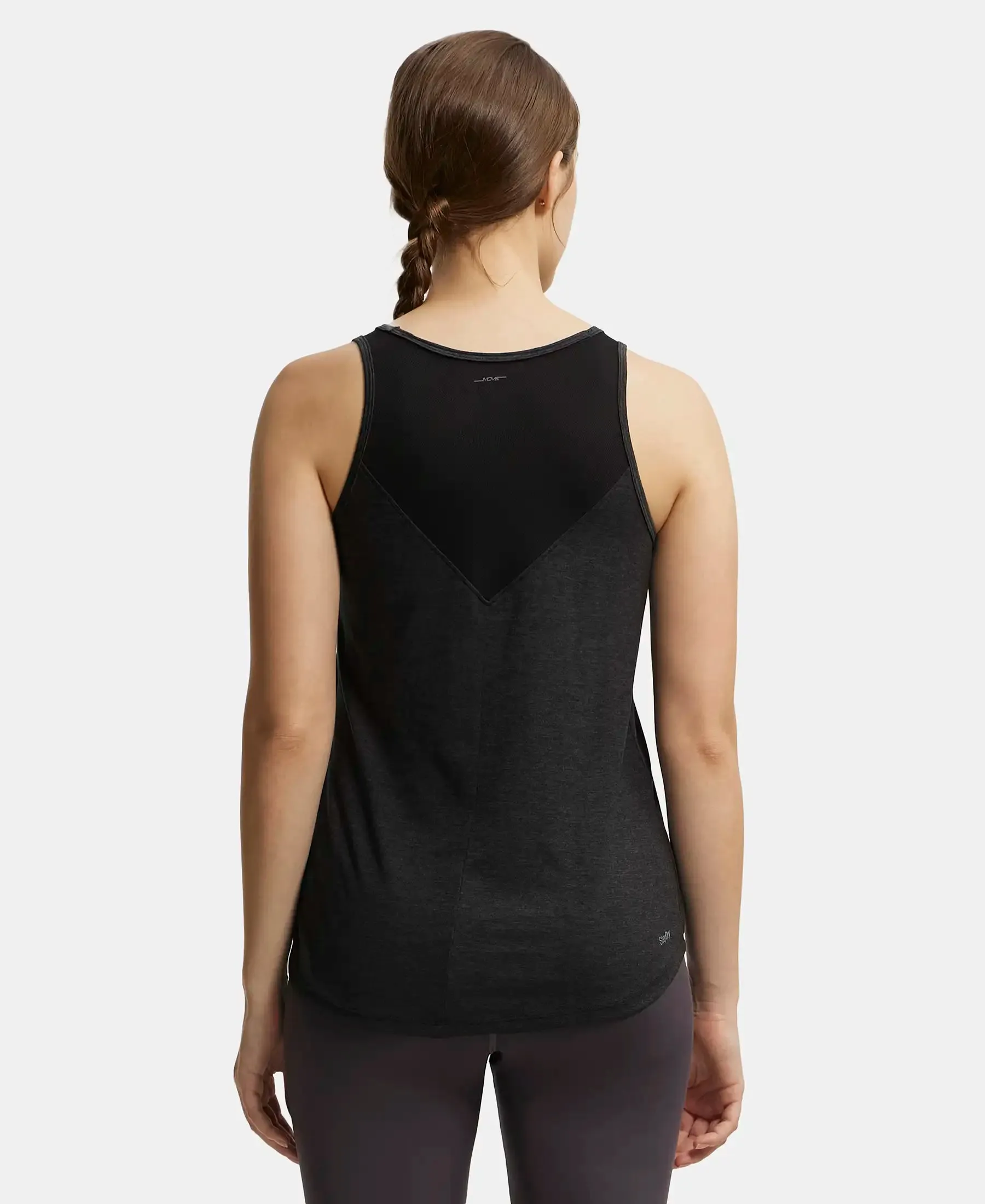 Microfiber Fabric Graphic Printed Tank Top With Breathable Mesh - Black