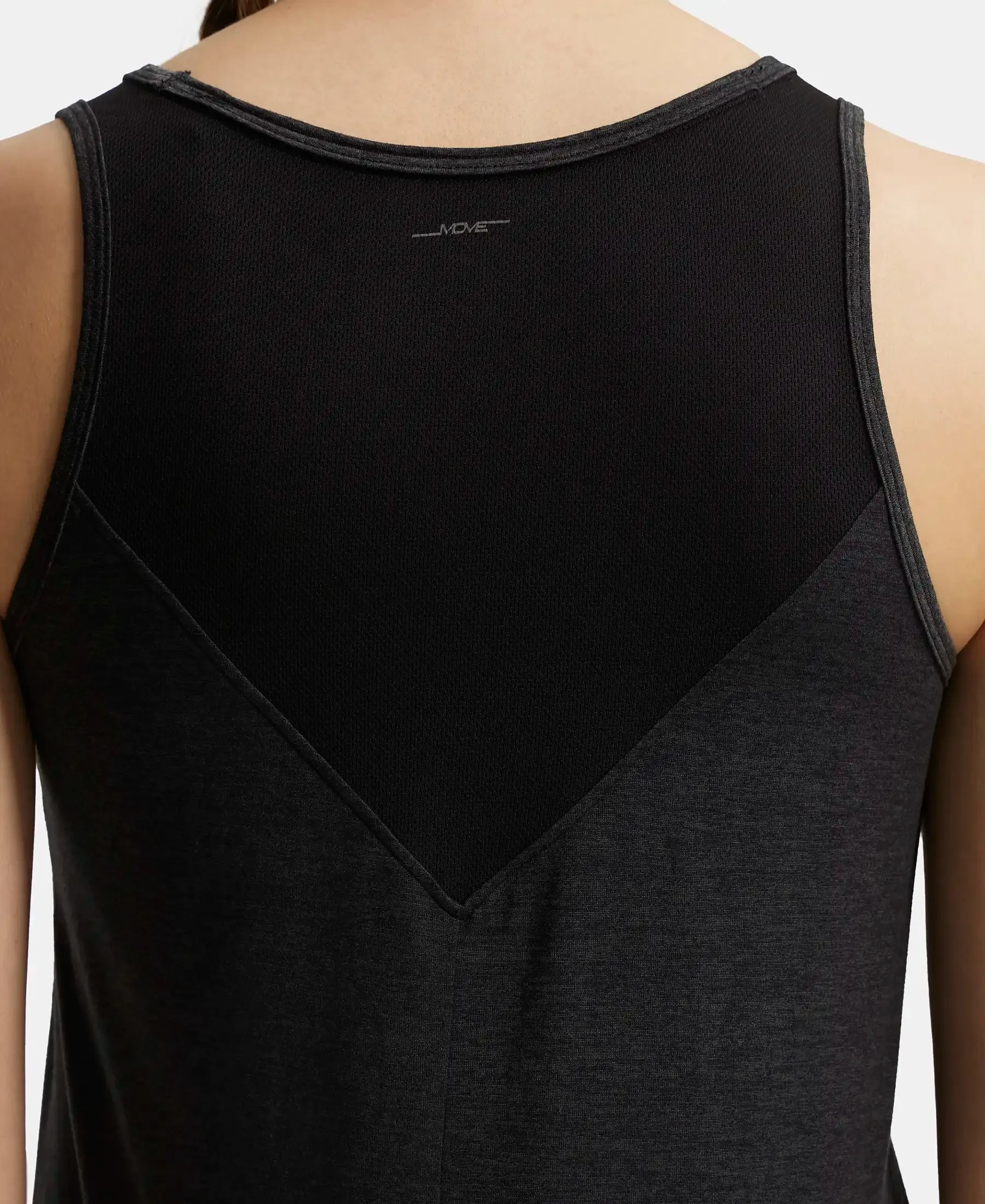 Microfiber Fabric Graphic Printed Tank Top With Breathable Mesh - Black