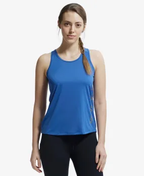 Microfiber Fabric Graphic Printed Tank Top With Breathable Mesh - Bright Cobalt