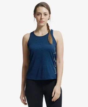 Microfiber Fabric Graphic Printed Tank Top With Breathable Mesh - Cosmic Sapphire