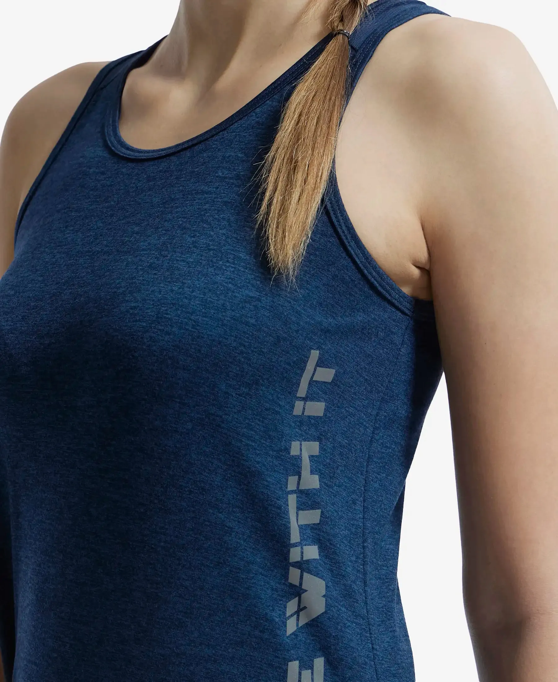 Microfiber Fabric Graphic Printed Tank Top With Breathable Mesh - Cosmic Sapphire