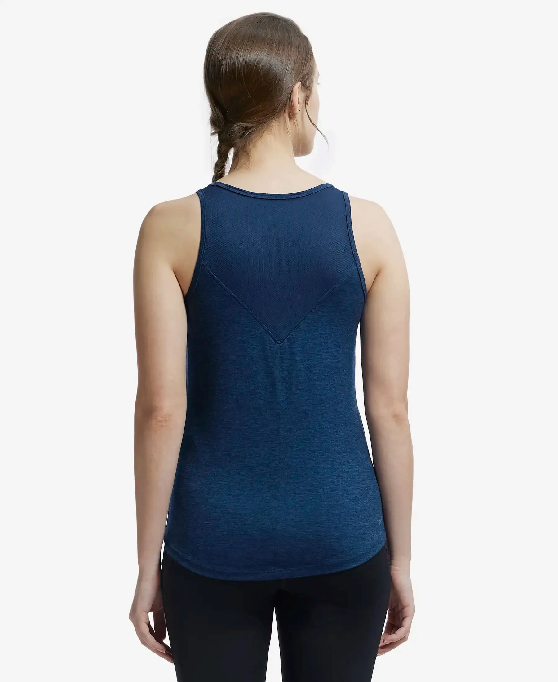 Microfiber Fabric Graphic Printed Tank Top With Breathable Mesh - Cosmic Sapphire