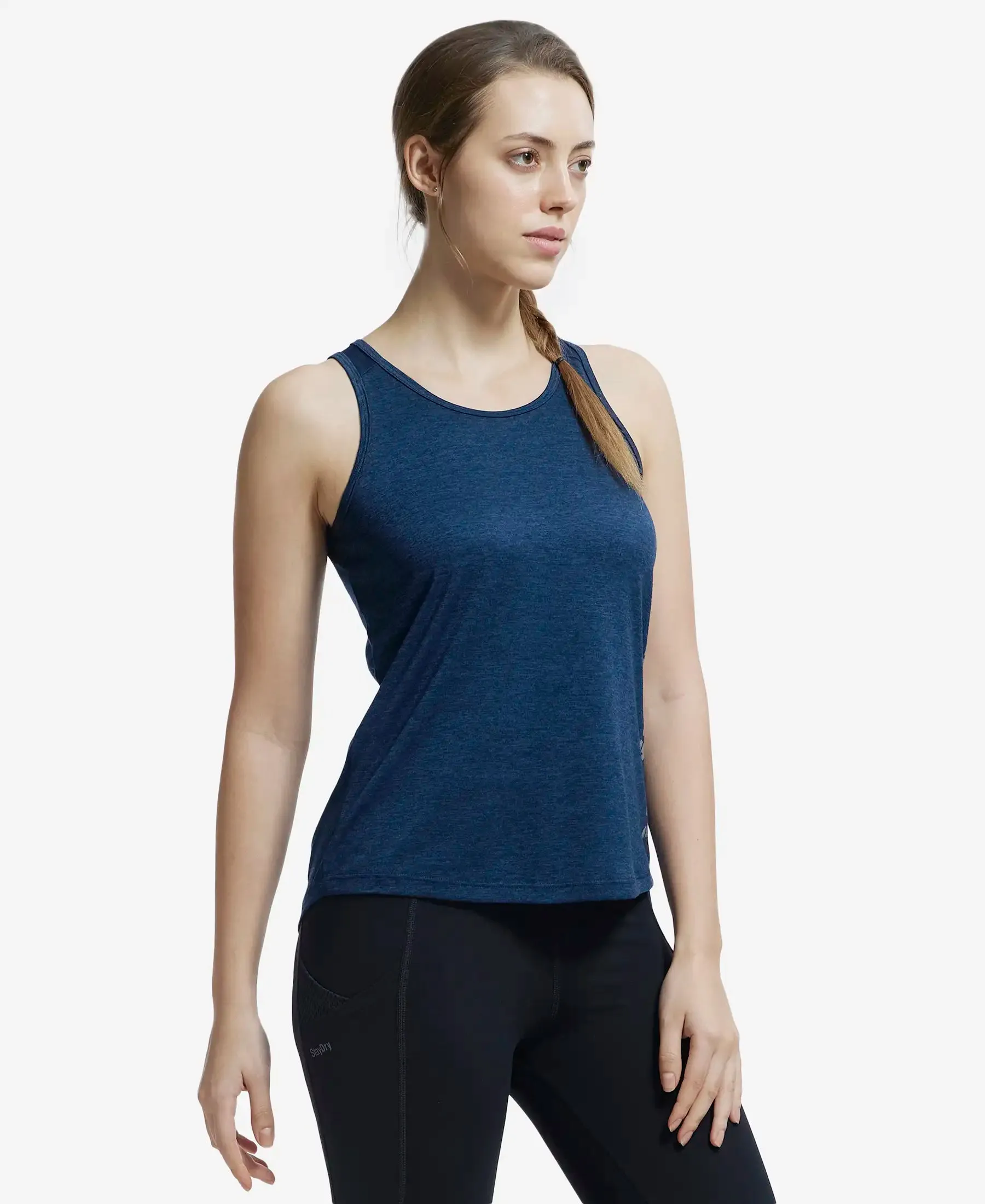 Microfiber Fabric Graphic Printed Tank Top With Breathable Mesh - Cosmic Sapphire