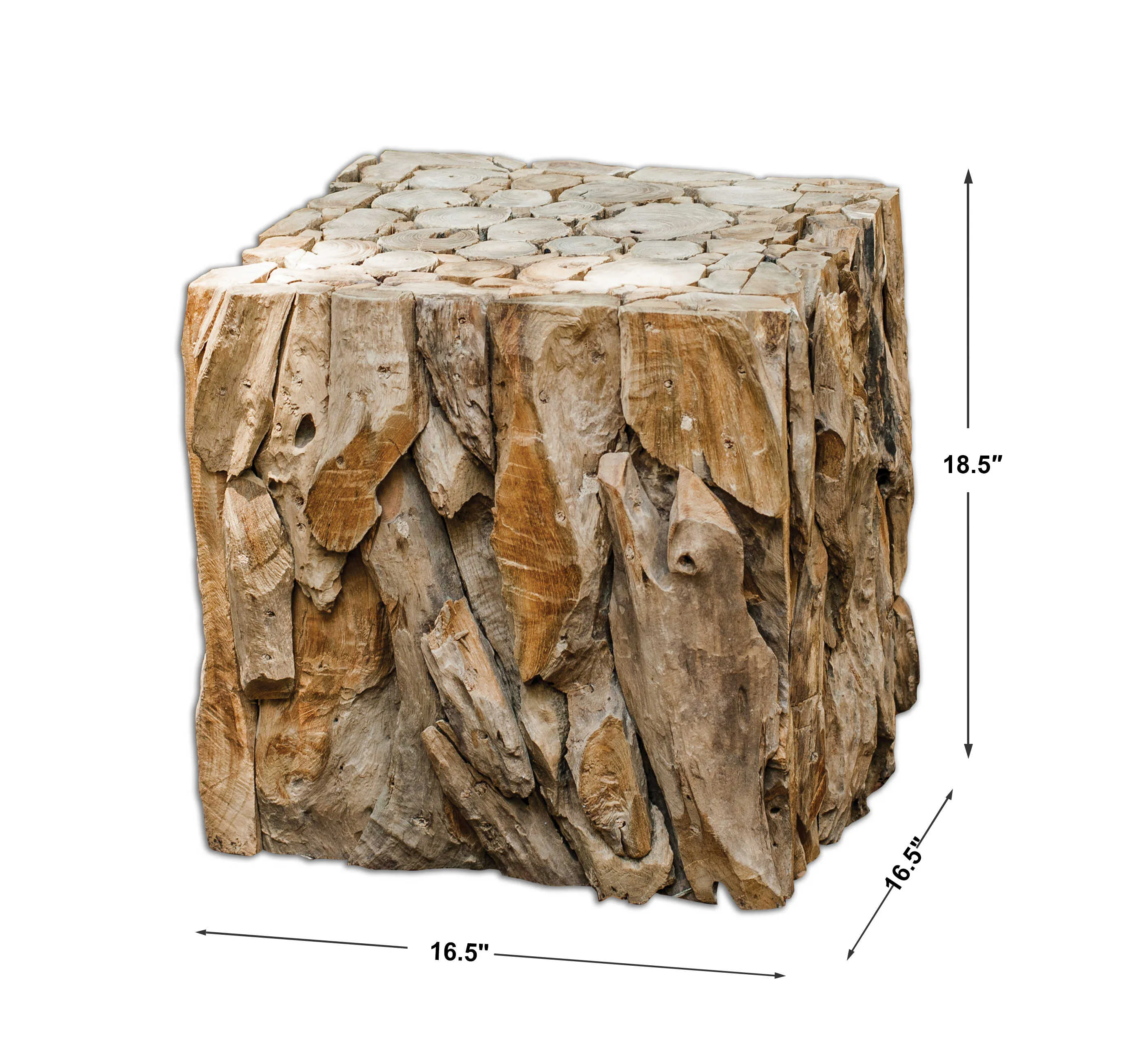 Natural Teak Root Bunching Cube