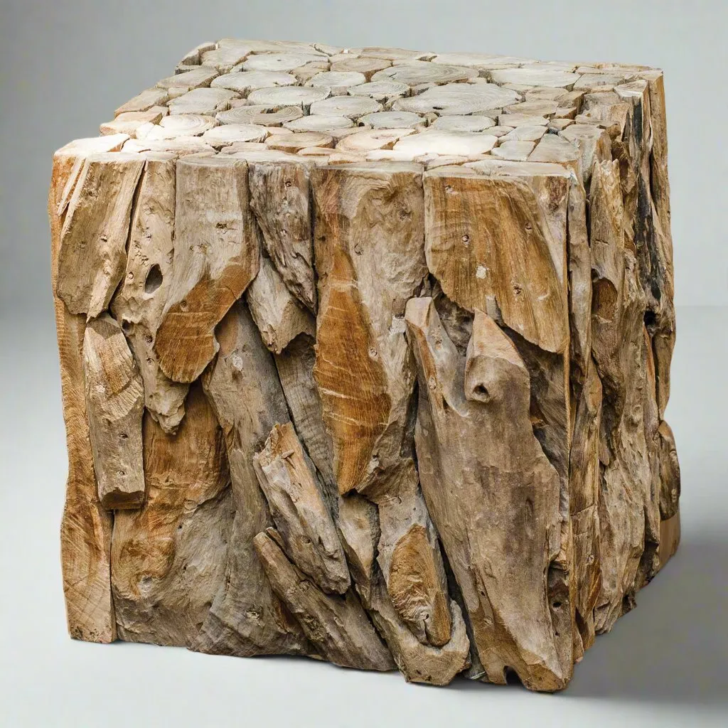 Natural Teak Root Bunching Cube