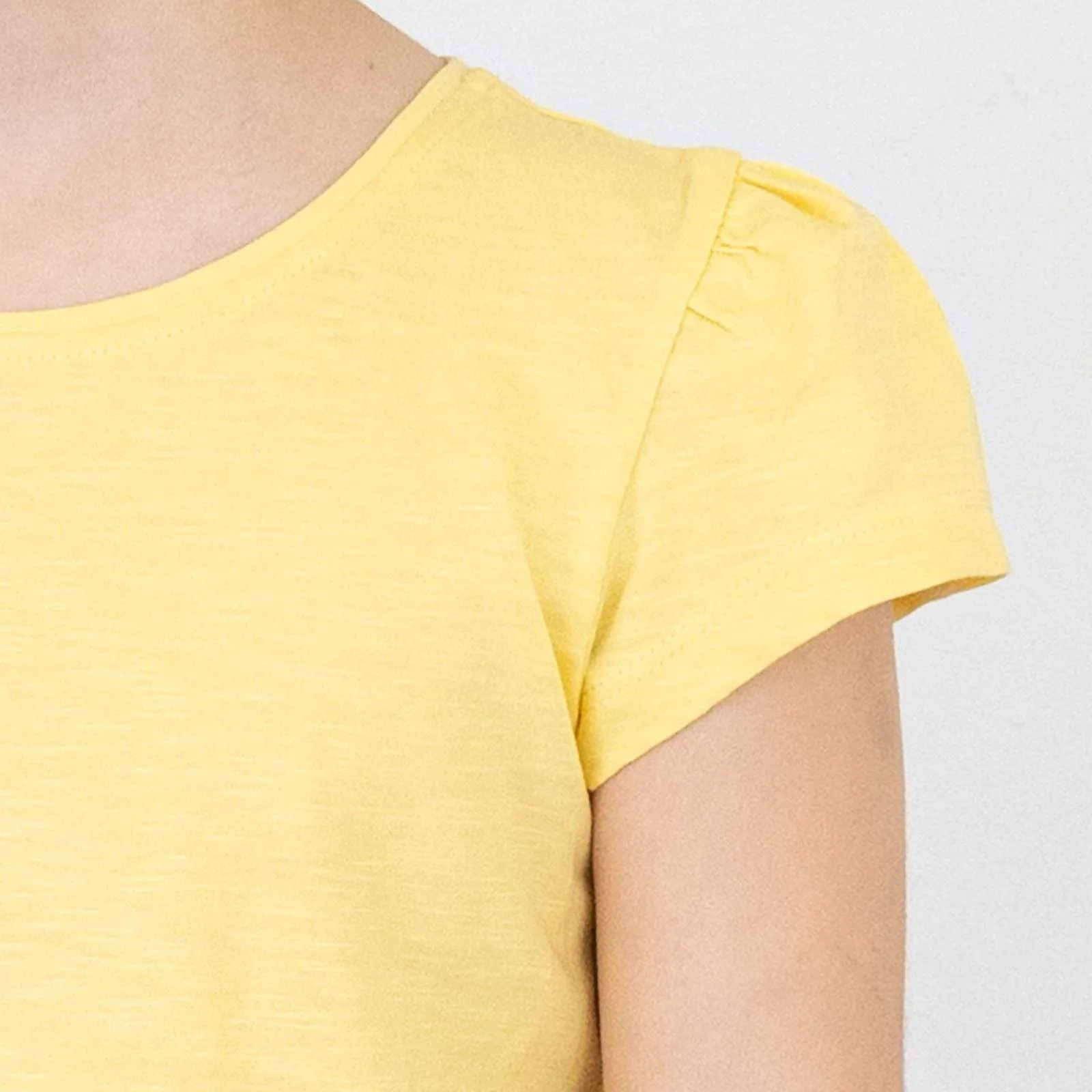 Next Girls Yellow Embroidered Short Sleeve Cotton Top