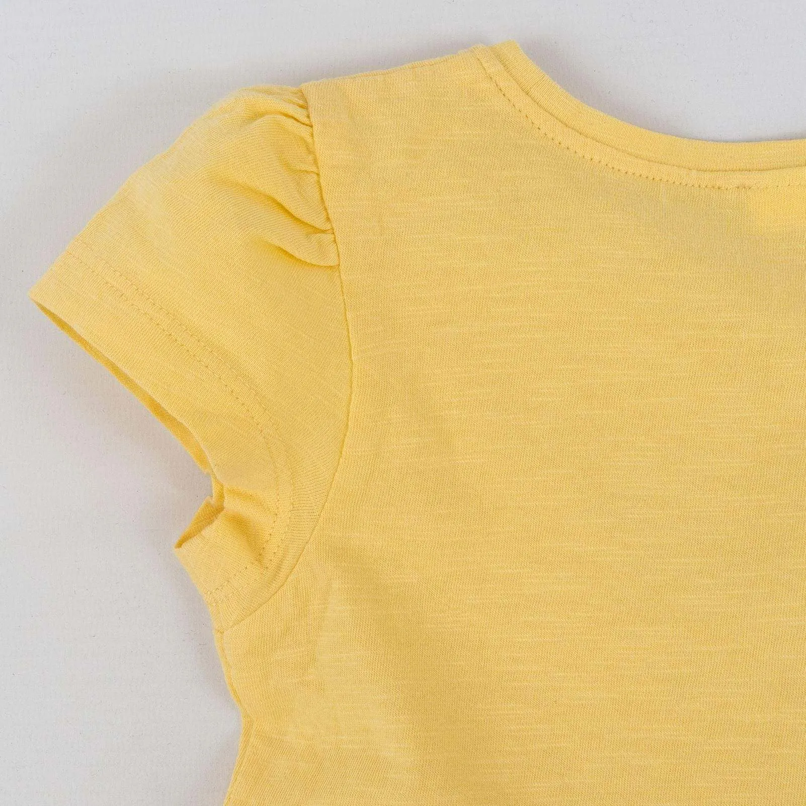 Next Girls Yellow Embroidered Short Sleeve Cotton Top