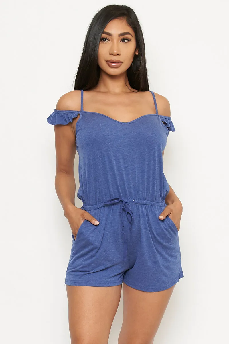 Off The Shoulders Romper W-Pockets (LP81009)