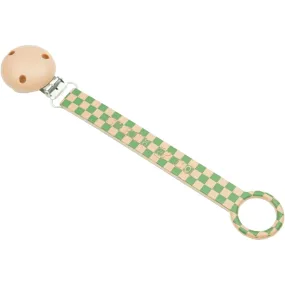 Pacifier Clip - Pattern - Checks  Sunset    Orchard