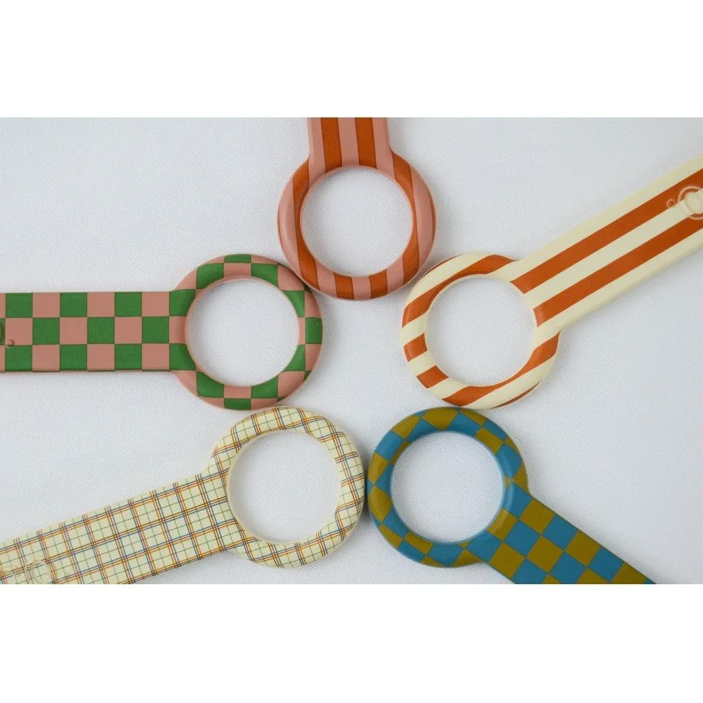 Pacifier Clip - Pattern - Checks  Sunset    Orchard