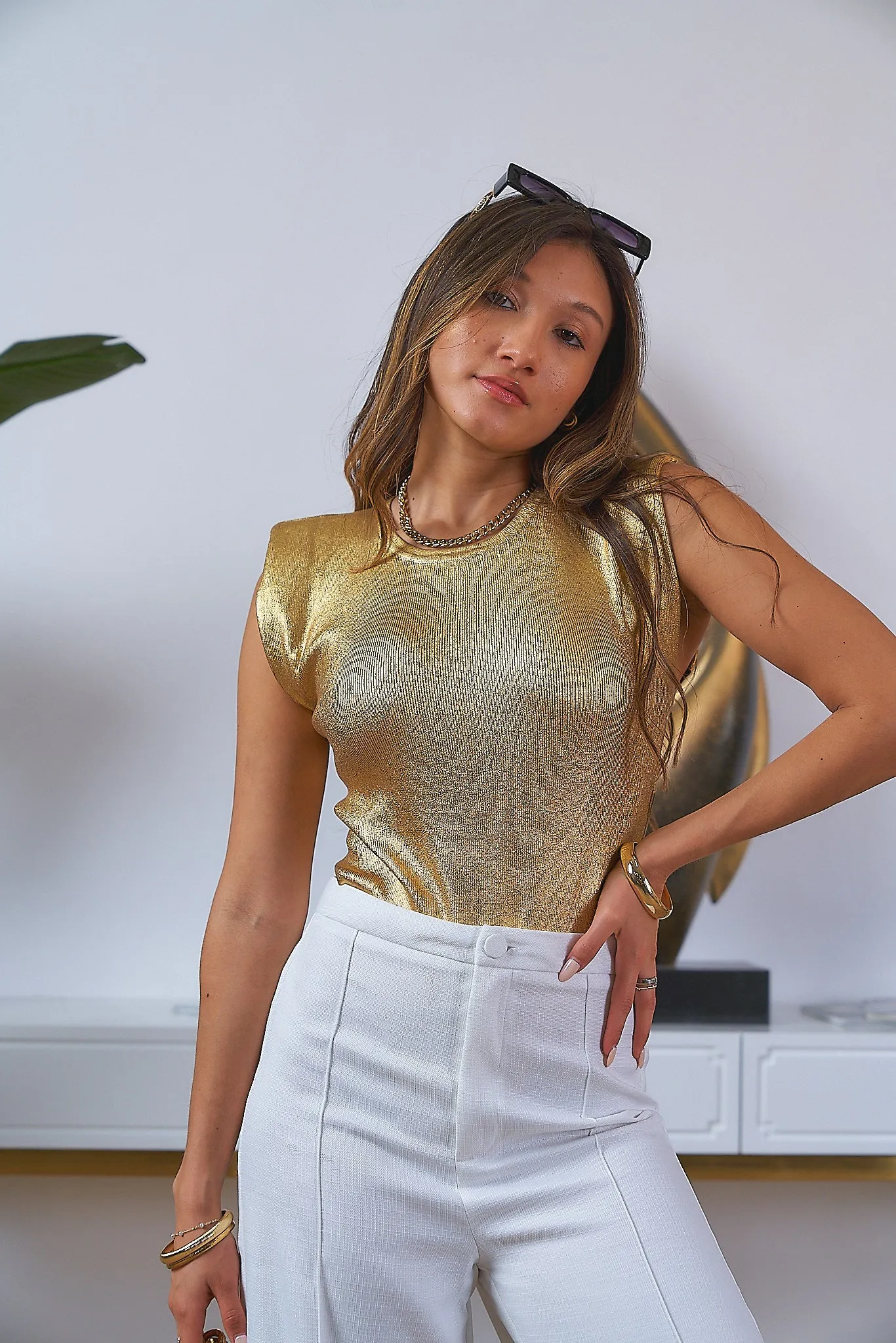 Padded Metallic Bodysuit