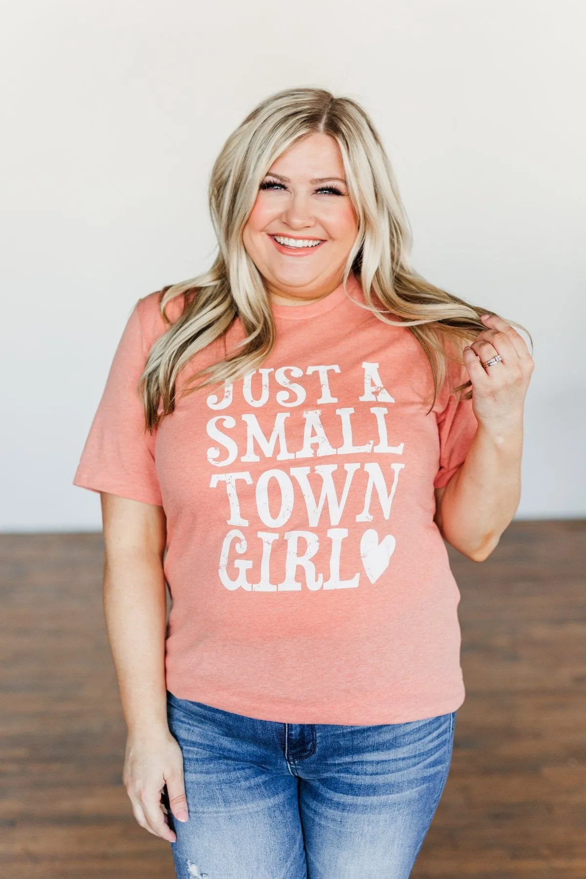 "Just A Small Town Girl" Graphic Tee- Dusty Peach