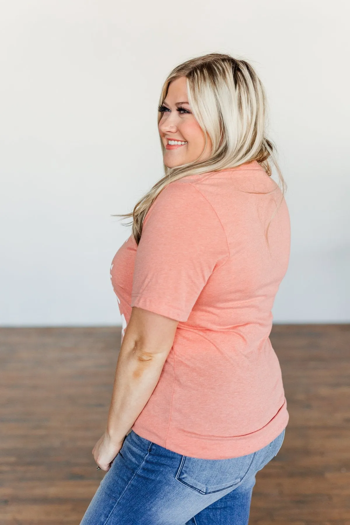 "Just A Small Town Girl" Graphic Tee- Dusty Peach